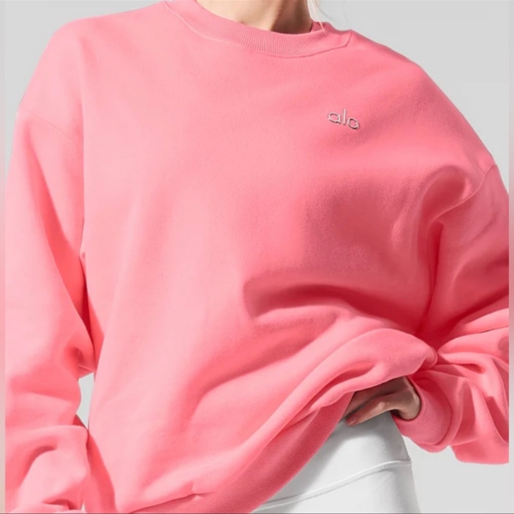 Alo neon bubblegum sweatshirt.